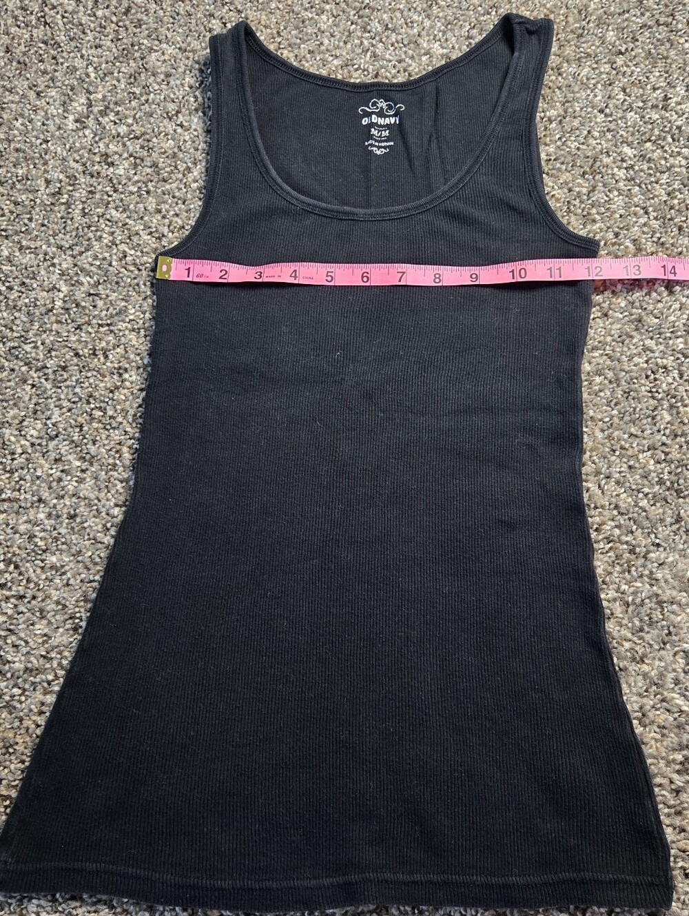 Y2K Vintage Classic Old Navy 100% Cotton Black Ribbed Tank Top Medium - Picture 7 of 9